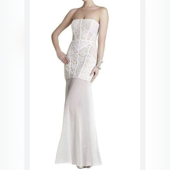 BCBGMaxAzria Dresses & Skirts - BCBG Maxazria 'Vivienne' white lace dress wedding prom